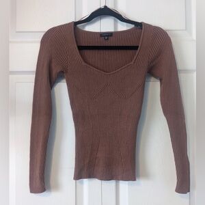 Dynamite Sweetheart Neckline Ribbed Sweater